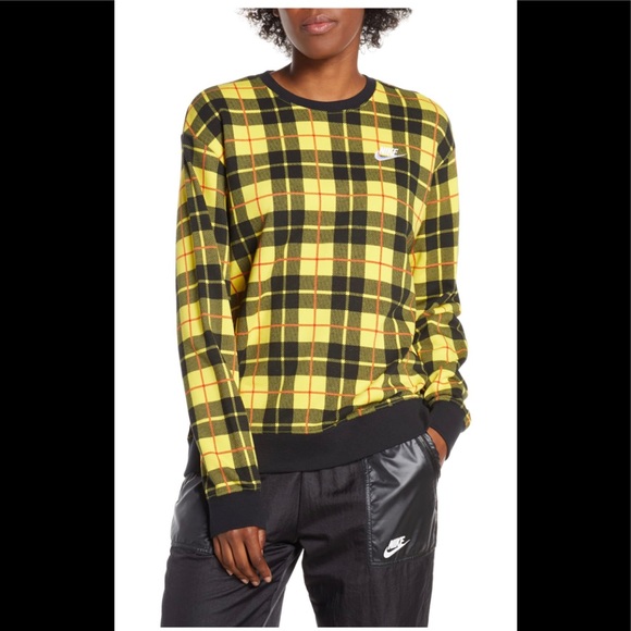 nike plaid crew neck